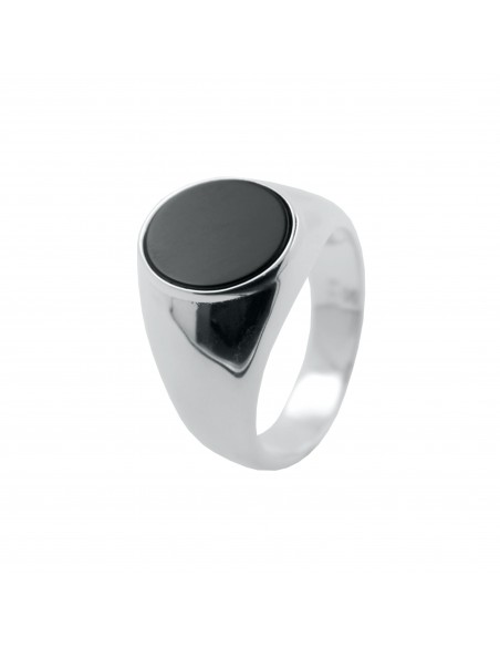 An oval c/piedra negra agata