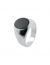 An oval c/piedra negra agata