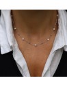 Collar corb. c/perlas de rio 5.5-6 mm y bolitas rodinado