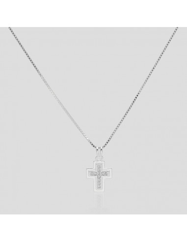 Conj.c/dije cruz c/piedras 14 mm x 10 mm
