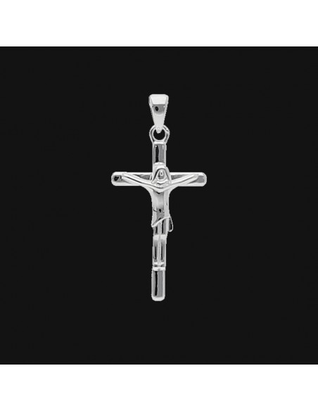 Cruz palito c/cristo 25 mm x 15mm + argolla