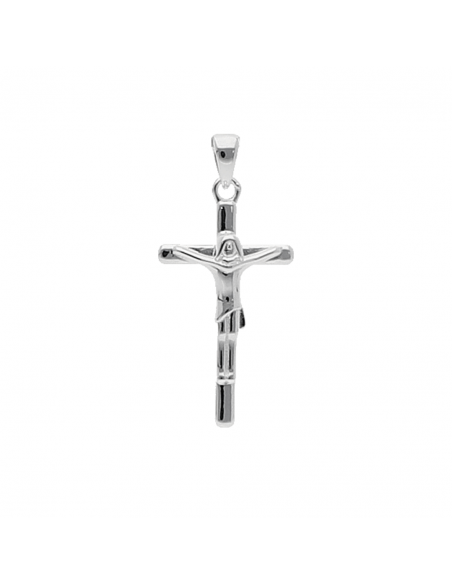 Cruz palito c/cristo 25 mm x 15mm + argolla