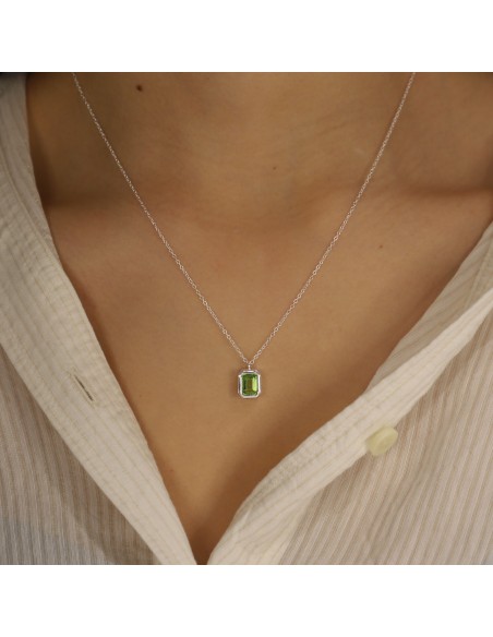 Conj.c/ peridoto de 6 x 8 mm engarse ingles largo total 42+ 5