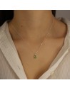 Con.peridoto de 6mm x 8mm engarse 4 puntas ,42+ 5 largo total