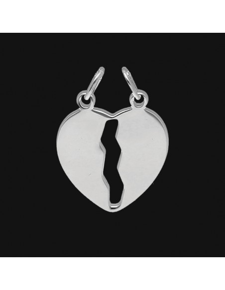 Dije corazon para partir 18 mm x 18 mm + argolla