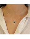 Conj.corazon c/malaquita y dije piedra y corazon 43+5