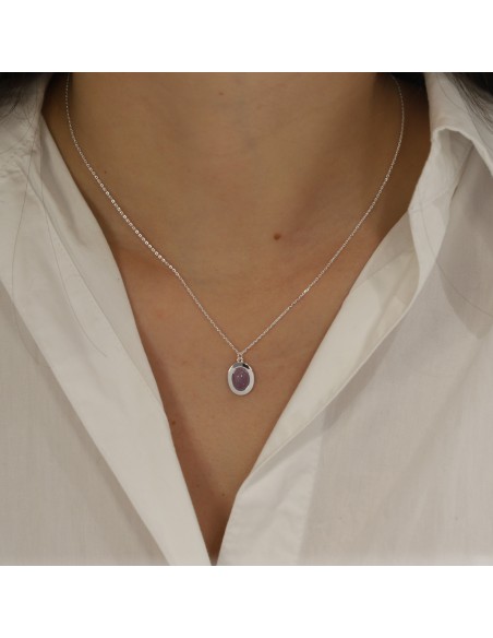 Conj.c/amatista cabuchon de 6 mm x 8 mm