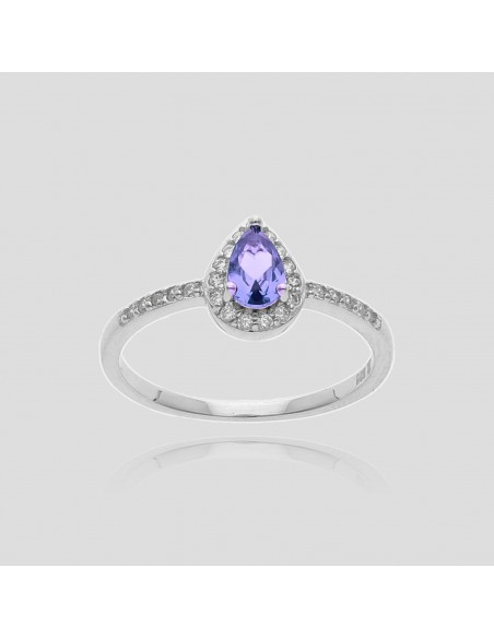 An. solitario c/piedra violeta lagrima y zc