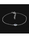 Pul. con zc azul oval  de 5mm en engarse ingles. Largo total 16+3