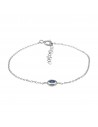 Pul. con zc azul oval  de 5mm en engarse ingles. Largo total 16+3