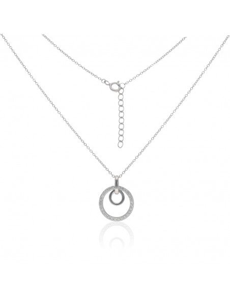 Conj. circulo rodinado  c/piedras 17 mm de diametro y aro chico 7 mm  s/piedras 42+3 cm largo total