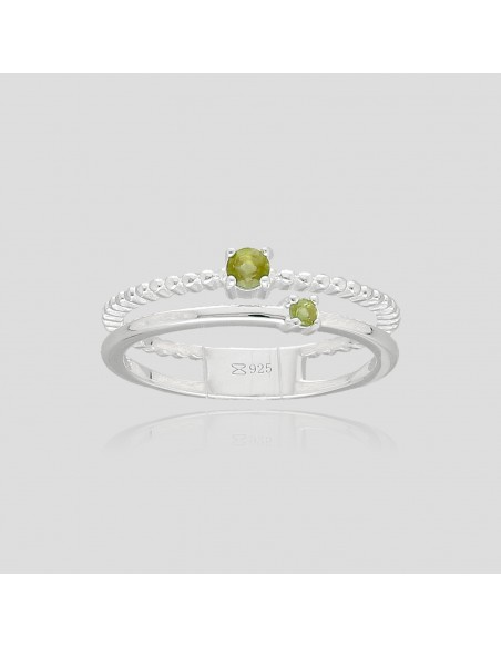 An.doble con 2 peridotos de 2 y 3 mm tranzado y liso