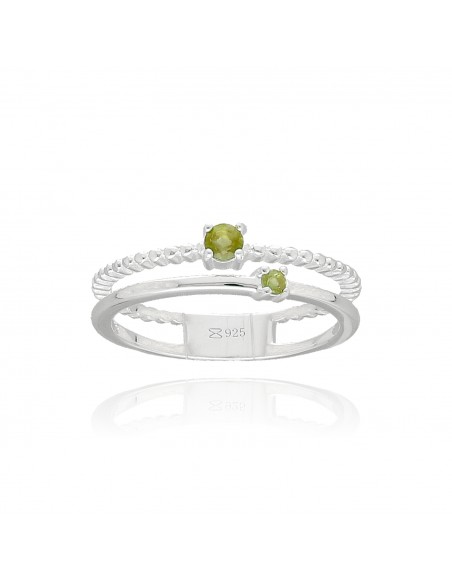 An.doble con 2 peridotos de 2 y 3 mm tranzado y liso