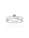 An.doble con 2 peridotos de 2 y 3 mm tranzado y liso