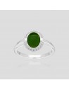 An.solitario agata verde de 5 mm x 7 mm y piedras