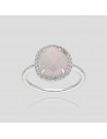 An c/cuarzo rosa facetada y zc 12 x 13 mm