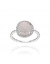 An c/cuarzo rosa facetada y zc 12 x 13 mm