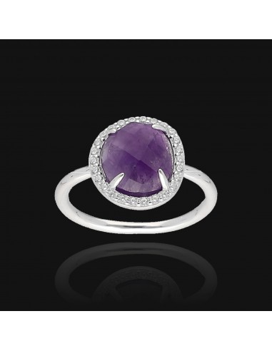 An c/amatista facetada y zc 12 x 13 mm