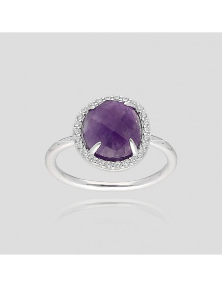 An c/amatista facetada y zc 12 x 13 mm