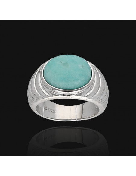 An. c/ amazonita cabuchon oval  12mm x 10mm