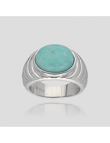 An. c/ amazonita cabuchon oval  12mm x 10mm