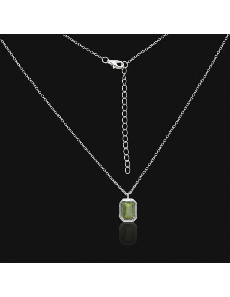 Conj.c/ peridoto de 6 x 8 mm engarse ingles largo total 42+ 5