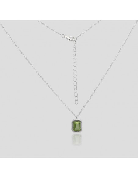 Conj.c/ peridoto de 6 x 8 mm engarse ingles largo total 42+ 5