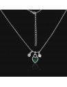 Conj.corazon c/malaquita y dije piedra y corazon 43+5