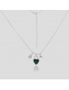 Conj.corazon c/malaquita y dije piedra y corazon 43+5