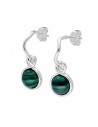 Tor.1/2 aro zig zag c/malaquita redonda de 8 mm