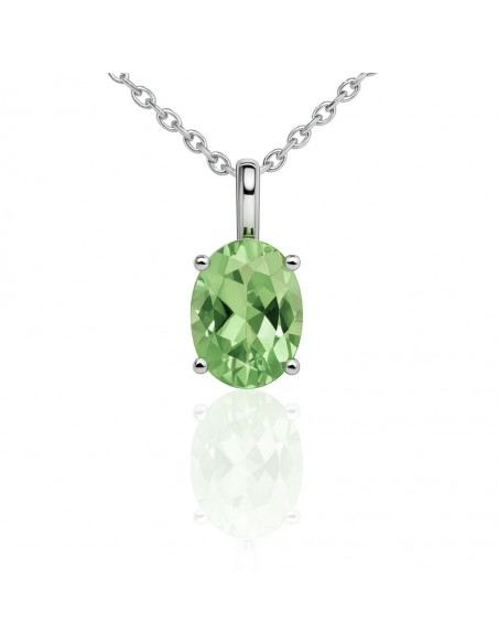 Con.peridoto de 6mm x 8mm engarse 4 puntas ,42+ 5 largo total