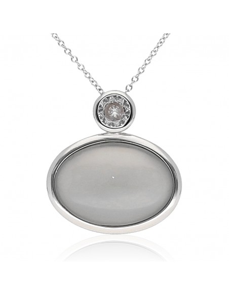 Conj.c/piedra lunar 24mm x12 mm  c/punto de luz largo 42+ 3