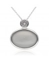 Conj.c/piedra lunar 24mm x12 mm  c/punto de luz largo 42+ 3