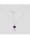 Con. c/dije c/amatista bombe redonda 10 mm de diamentro 42+ 3 cm