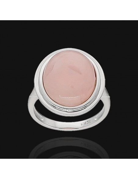 An. c/cuarzo rosado oval de 1.8 cm x 1.5 cm