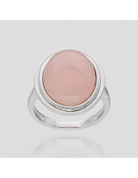 An. c/cuarzo rosado oval de 1.8 cm x 1.5 cm