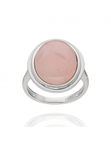 An. c/cuarzo rosado oval de 1.8 cm x 1.5 cm