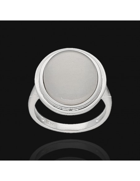 An.oval c/piedra lunar  1.8 cm x 1.5 cm