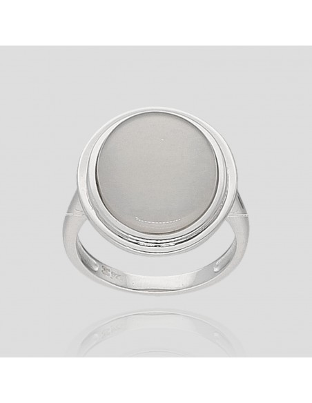 An.oval c/piedra lunar  1.8 cm x 1.5 cm