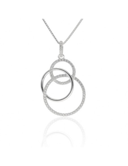 Conj c/dije circulos entrelazados distintos tamanos 27 mm x 20 mm + argolla