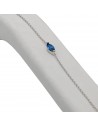 Pul fina c/piedra azul semilla de 4 mm x 12 mm largo total 16+3cm