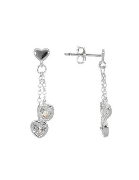 Tor.corazon liso y salen 2 corazones en cadenas de diferentes largos c/zc