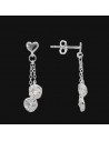 Tor.corazon liso y salen 2 corazones en cadenas de diferentes largos c/zc