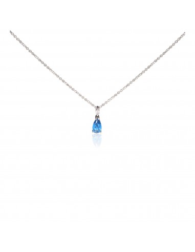 Conj c/piedra gota azul  rodinado 5mm...