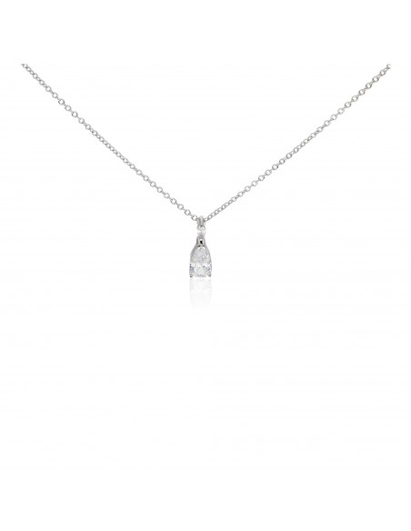 Conj c/piedra gota blanca rodinado  5mm x 8 mm c/zc semilla en argolla de 4 x 2 mm,42+3