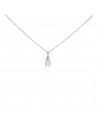 Conj c/piedra gota blanca rodinado  5mm x 8 mm c/zc semilla en argolla de 4 x 2 mm,42+3