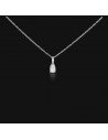 Conj c/piedra gota blanca rodinado  5mm x 8 mm c/zc semilla en argolla de 4 x 2 mm,42+3