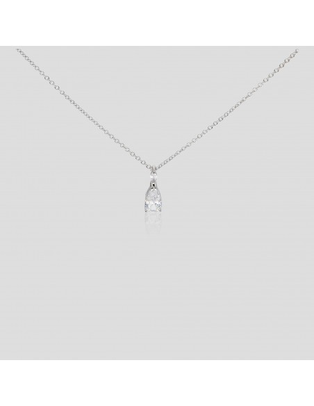 Conj c/piedra gota blanca rodinado  5mm x 8 mm c/zc semilla en argolla de 4 x 2 mm,42+3