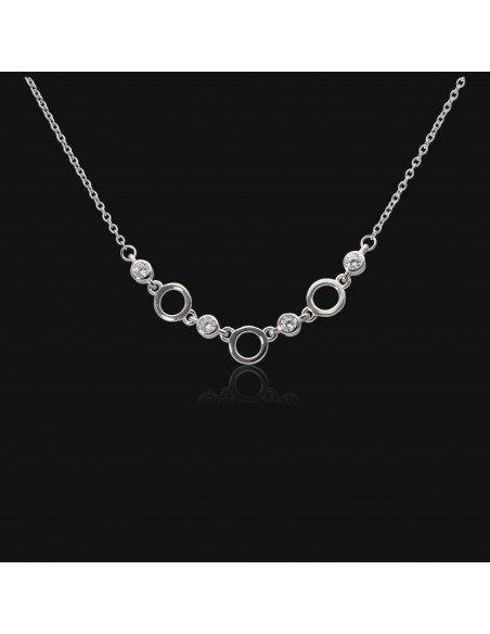 Conj.c/3 argollas separadas  rodinado por zc engarce ingles 42+3cm