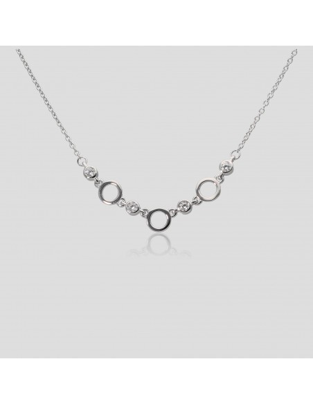 Conj.c/3 argollas separadas  rodinado por zc engarce ingles 42+3cm
